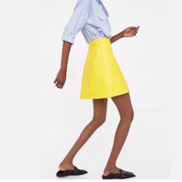Zara Vibrant Yellow faux Skirt – XS (Fits Like a Small) - Picture 2 of 9